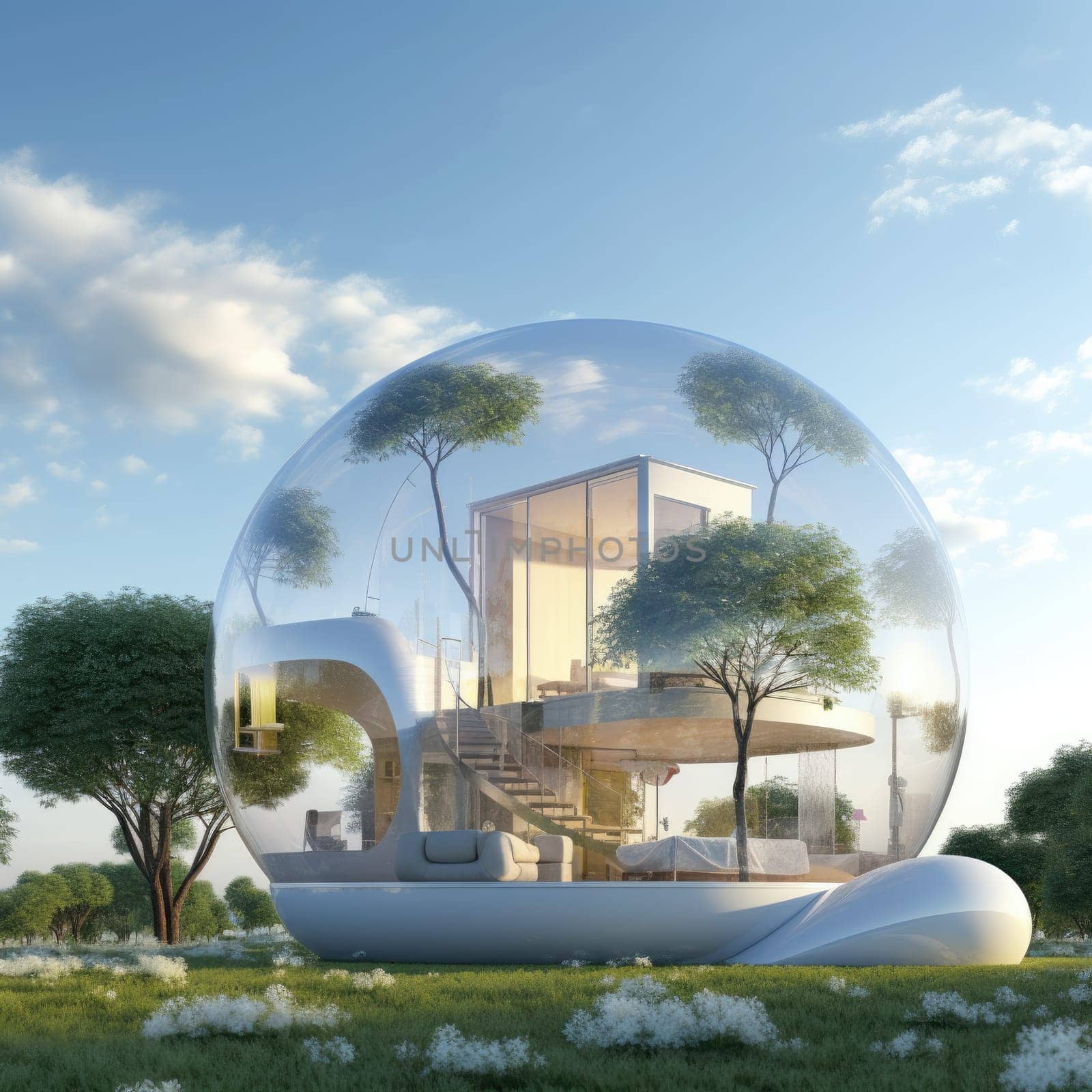 Modern country house in a bubble by cherezoff