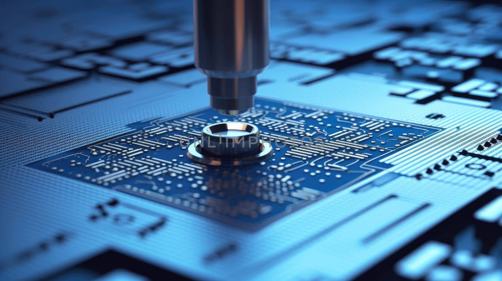 Abstract representation of the CPU on the circuit board