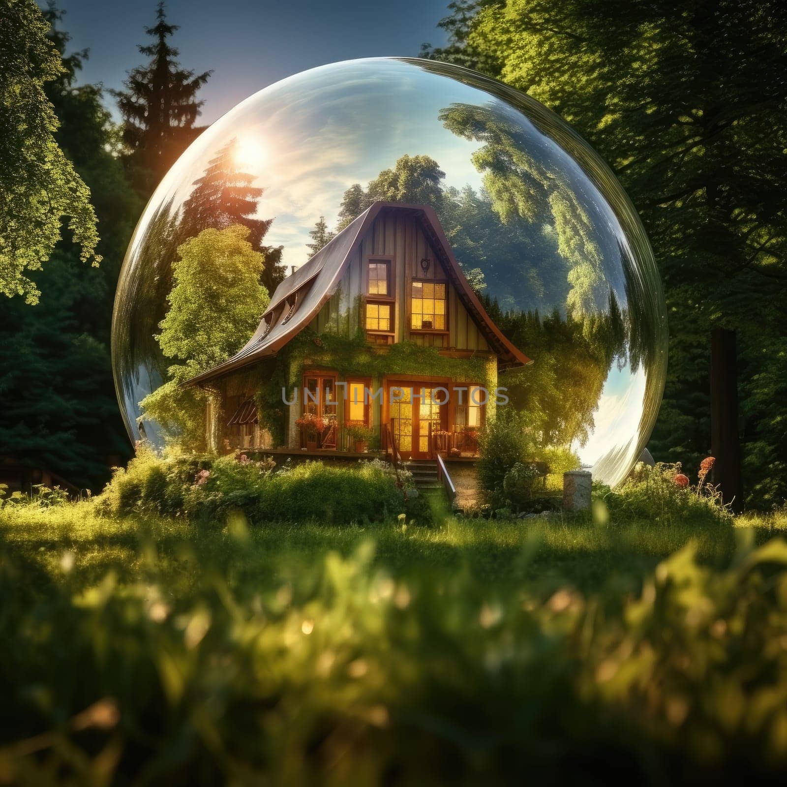 Country house in a soap bubble by cherezoff