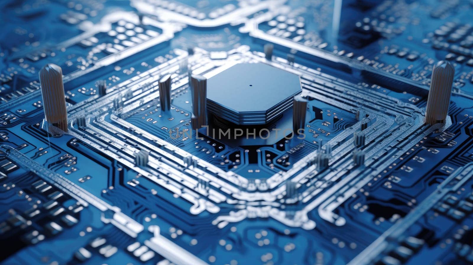 The CPU on the circuit board by cherezoff