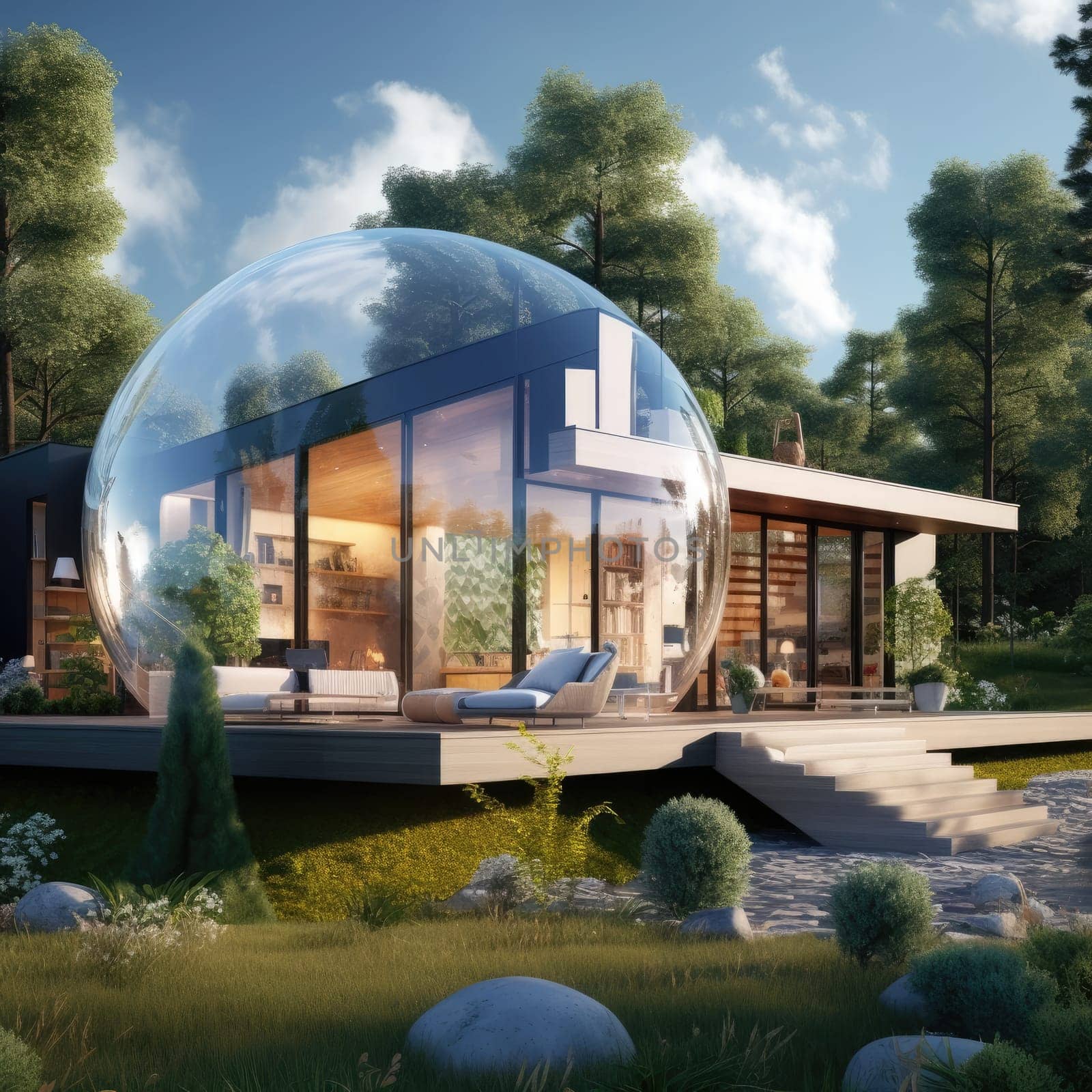 Modern country house in a bubble by cherezoff