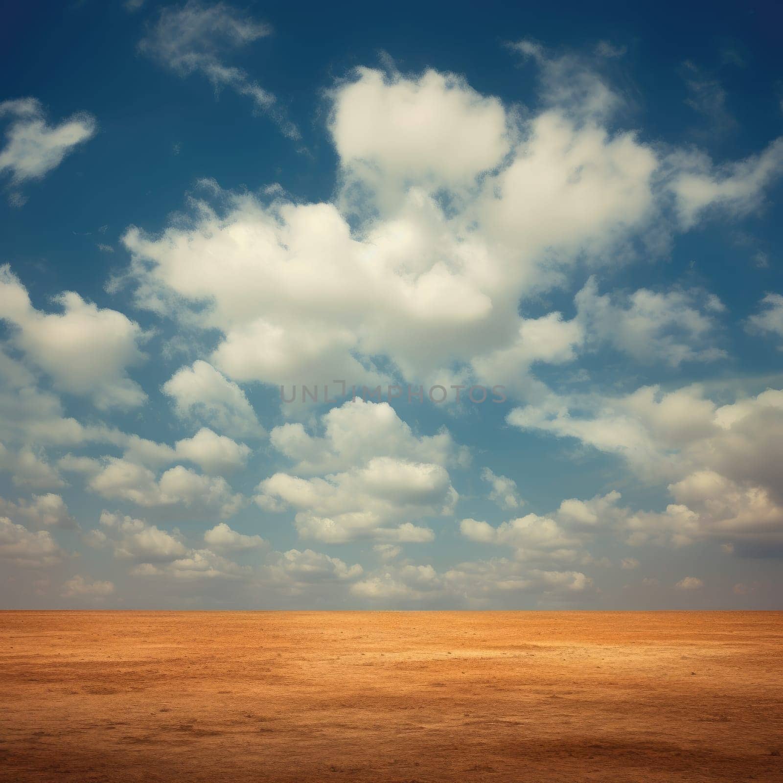 Desert and sky with clouds by cherezoff