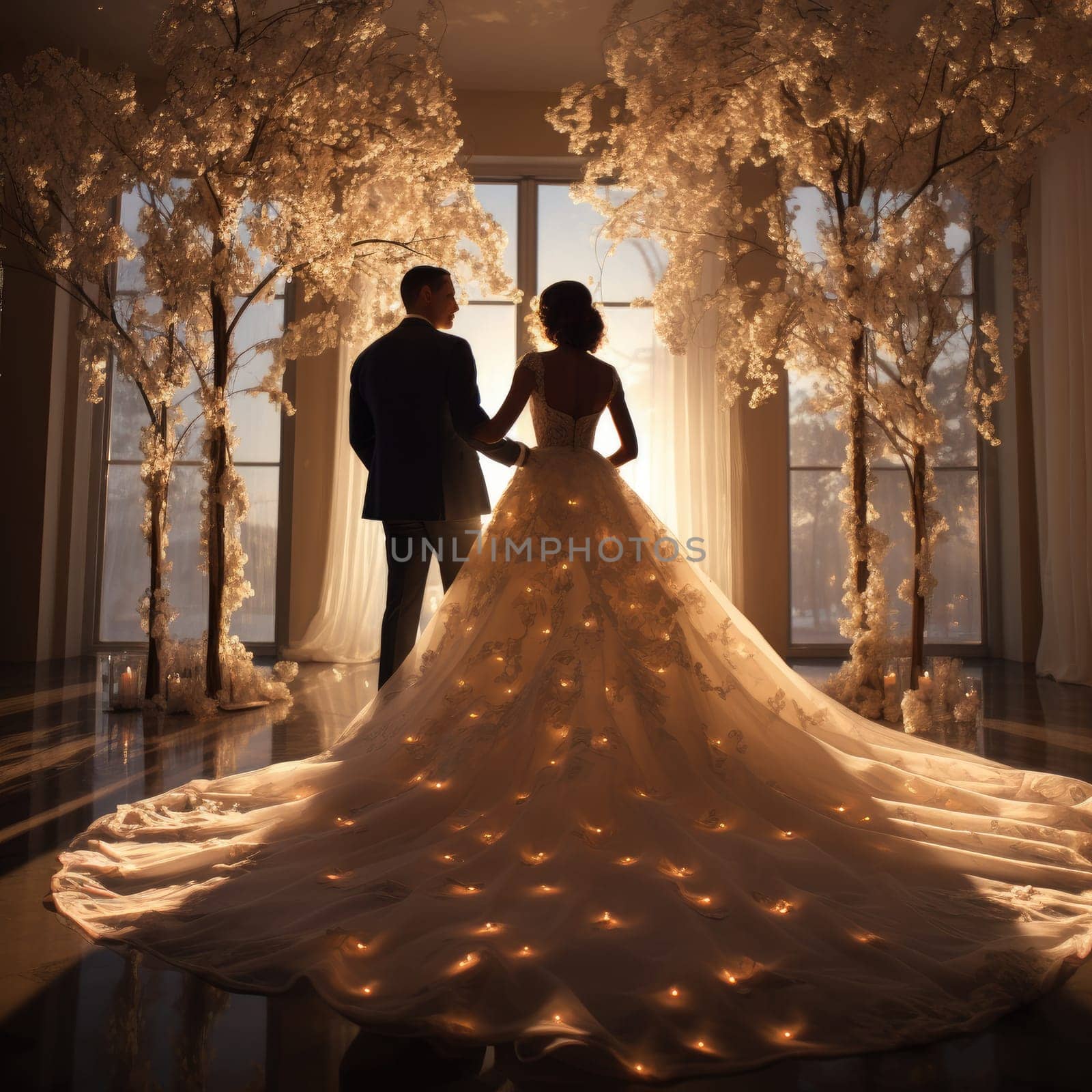 The bride and groom at the perfect wedding. Wedding concept