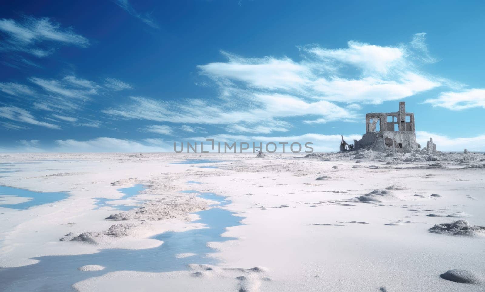 Desert and sky with clouds. Beautiful background for your design