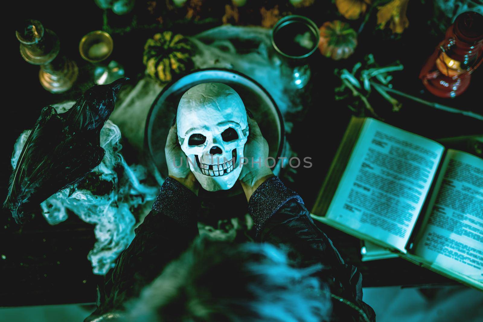 Magic Skull In Witch's Hands by MilanMarkovic78