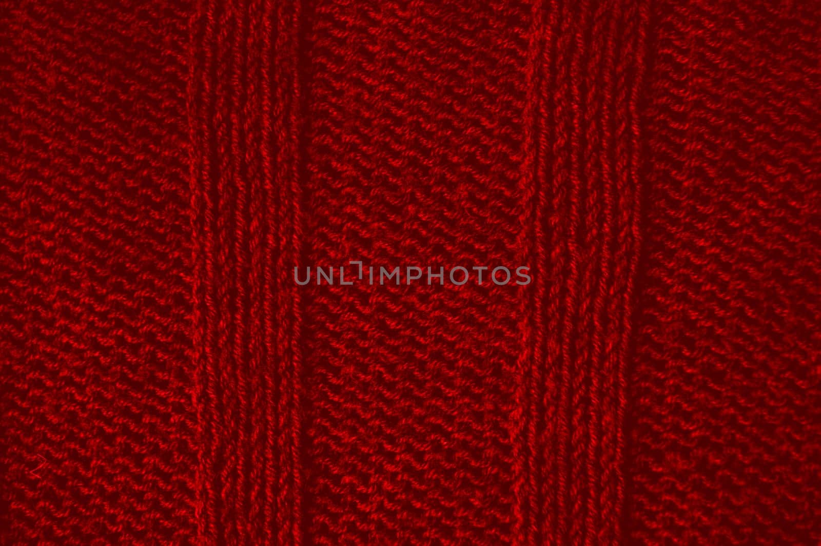 Closeup Knitted Wool. Organic Woven Design. Weave Knitwear Winter Background. Detail Abstract Wool. Red Structure Thread. Nordic Holiday Canvas. Cotton Carpet Material. Knitted Fabric.