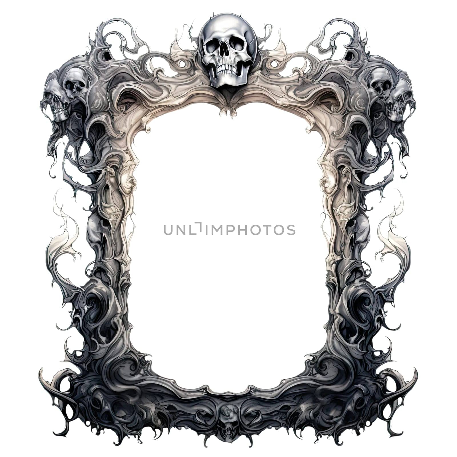 Skull frame. Skeleton head frame background. by jbruiz78