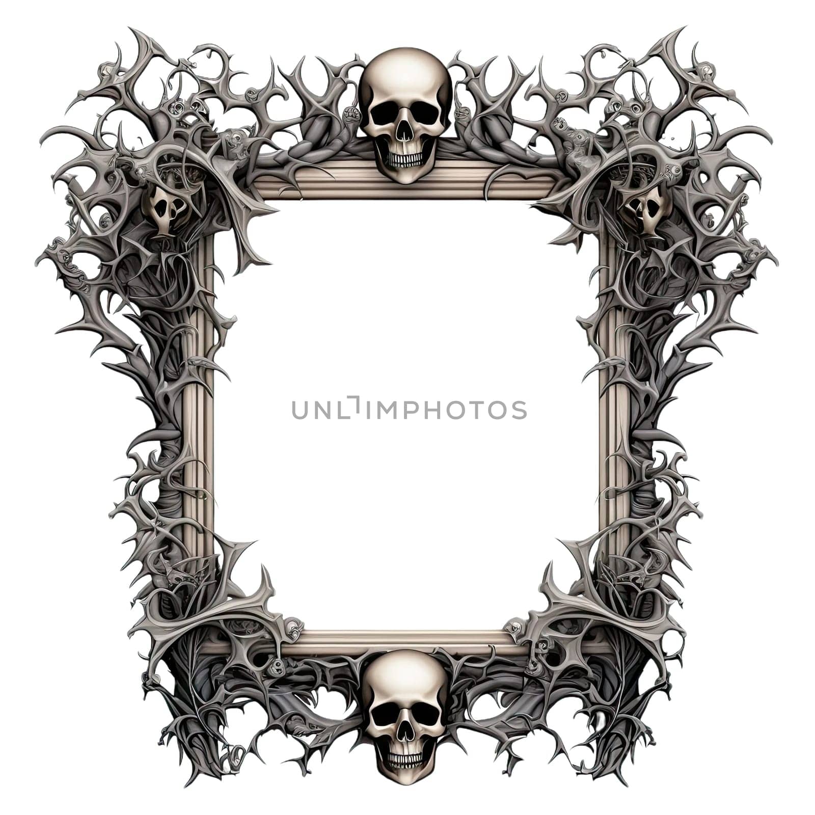 Skull frame. Skeleton head frame background. by jbruiz78