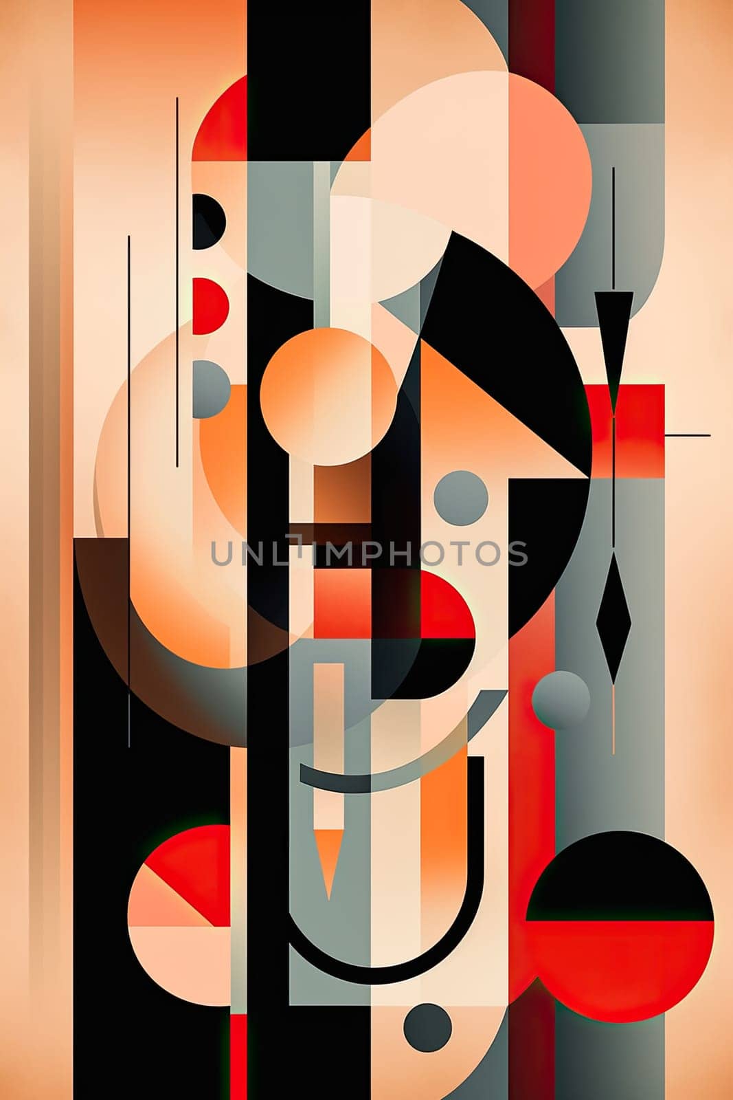 A captivating abstract composition with bold and vibrant shapes merging together by simakovavector
