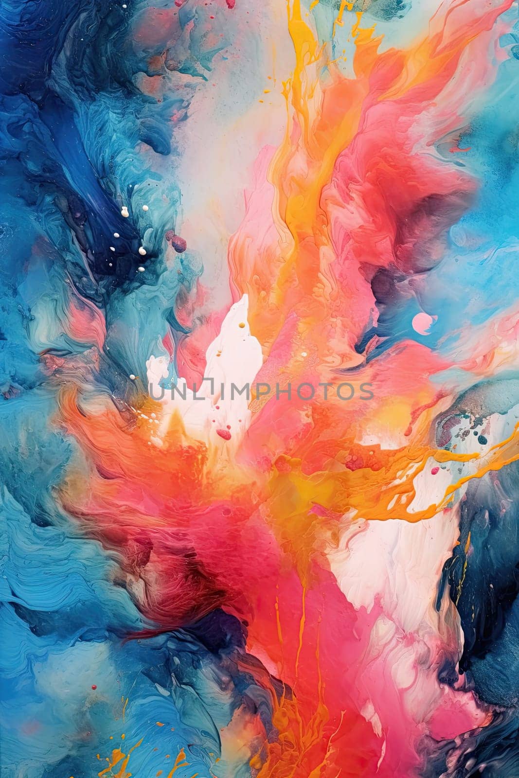 A mesmerizing abstract artwork with fluid brushstrokes and splashes of contrasting colors by simakovavector
