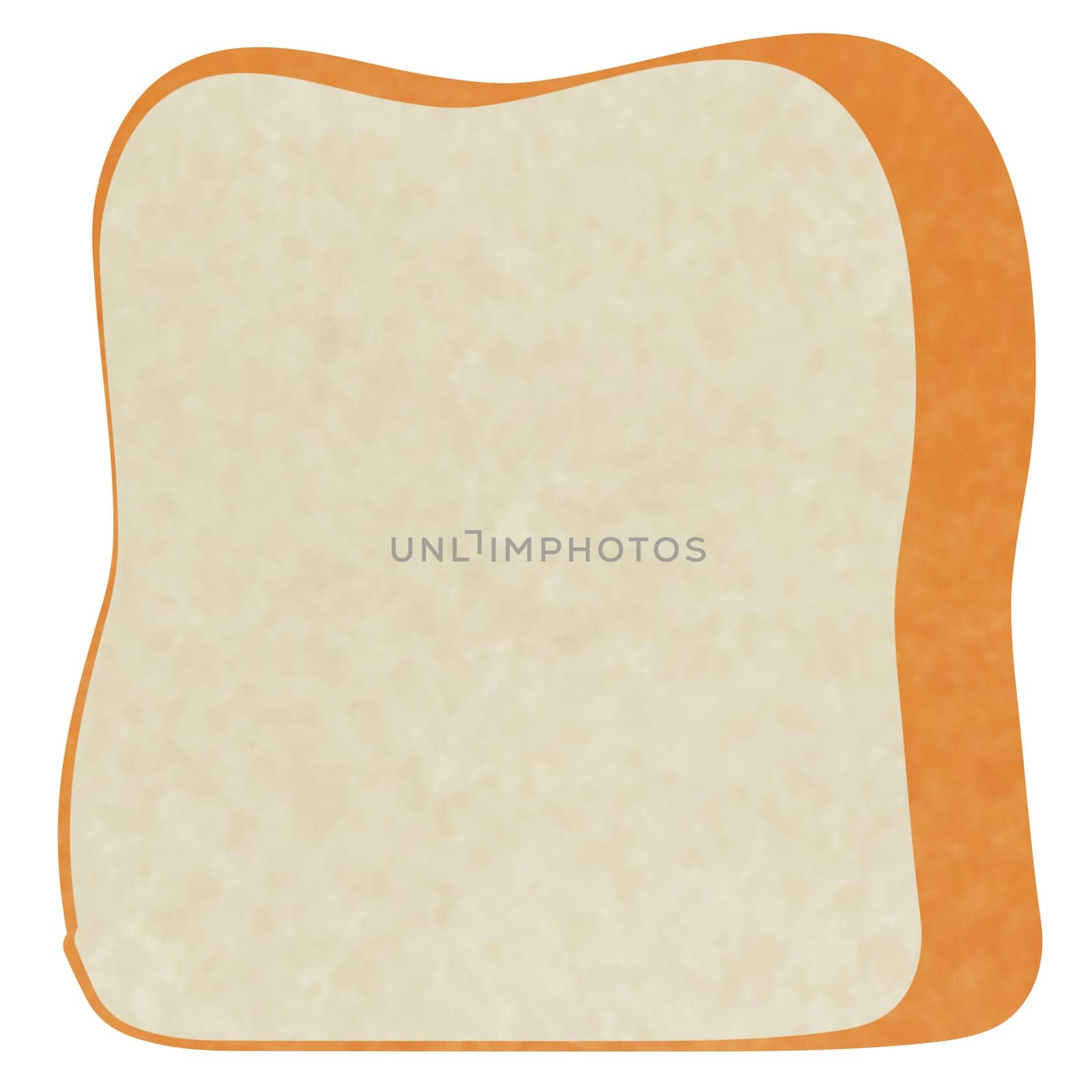 Drawing of bread isolated on white background for usage as an illustration, food, snacks, bakery and eating concept