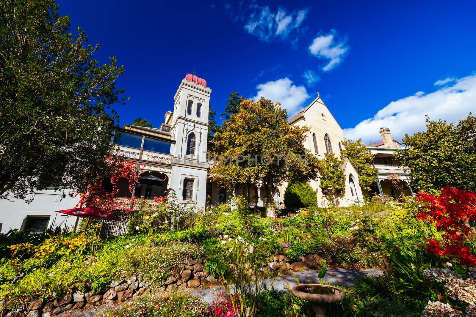 DAYLESFORD, AUSTRALIA - MAY 13, 2023: The Convent Daylesford in Daylesford on a cool spring morning in Victoria, Australia