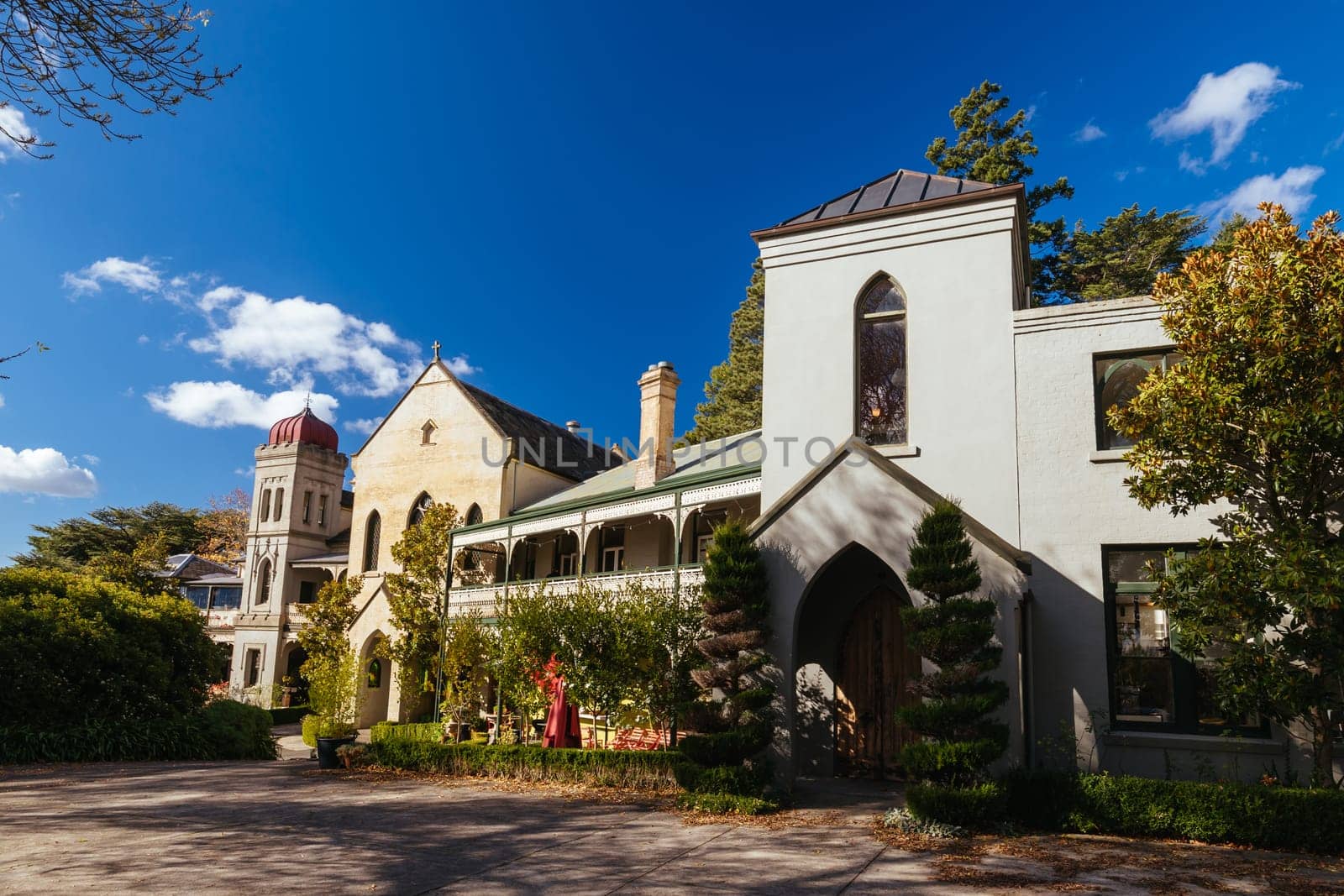 DAYLESFORD, AUSTRALIA - MAY 13, 2023: The Convent Daylesford in Daylesford on a cool spring morning in Victoria, Australia