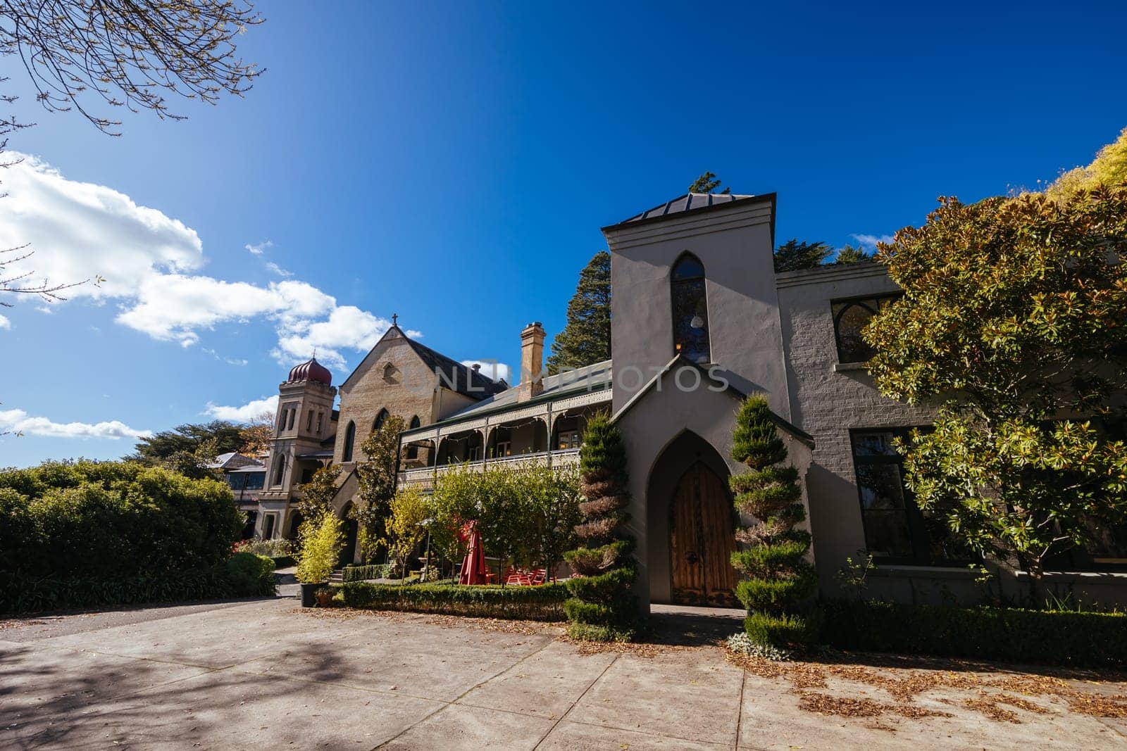DAYLESFORD, AUSTRALIA - MAY 13, 2023: The Convent Daylesford in Daylesford on a cool spring morning in Victoria, Australia