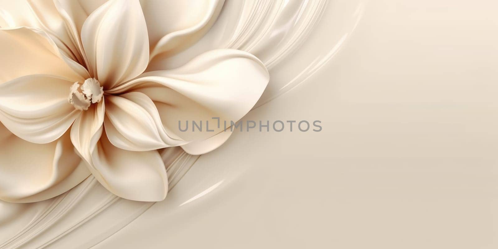 Beautiful abstract beige glossy metallic floral design background. beautiful Generative AI AIG32