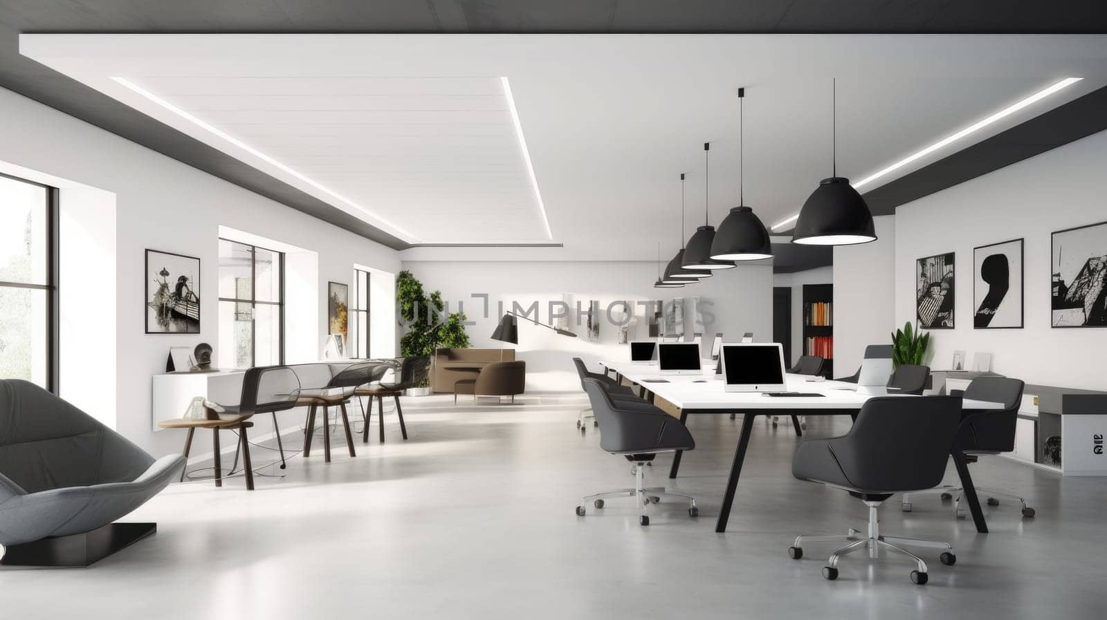 Inspiring office interior design Minimalist style Generative AI AIG 31. by biancoblue