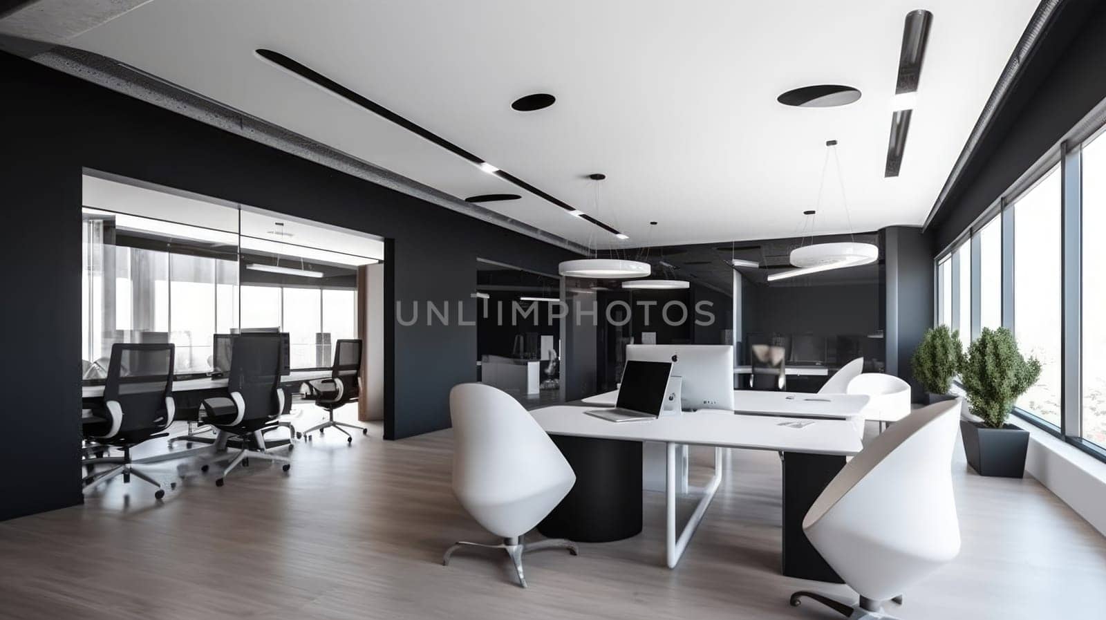 Inspiring office interior design Contemporary style Generative AI AIG 31. by biancoblue