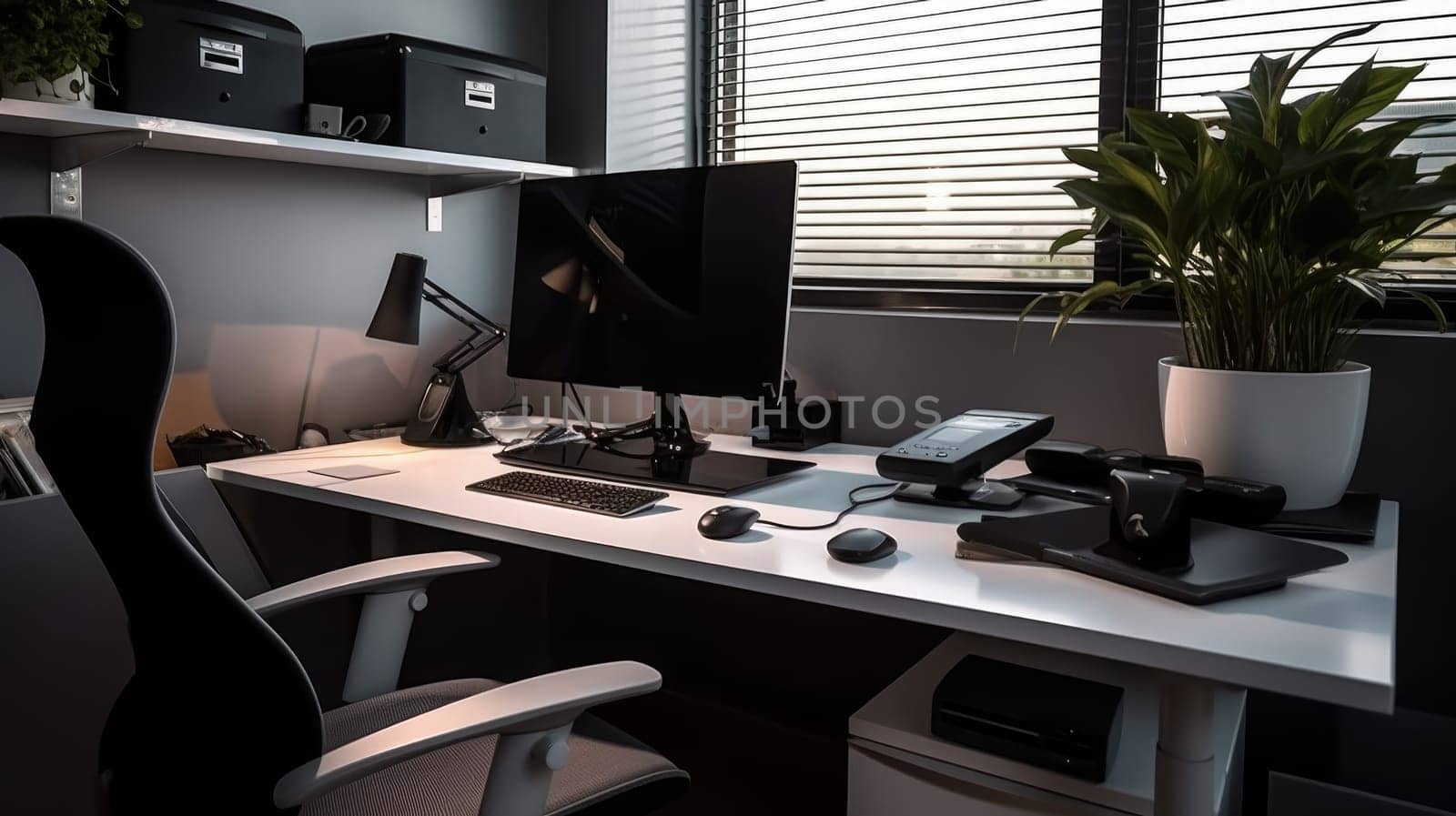 Inspiring office interior design Modern style Generative AI AIG 31. by biancoblue