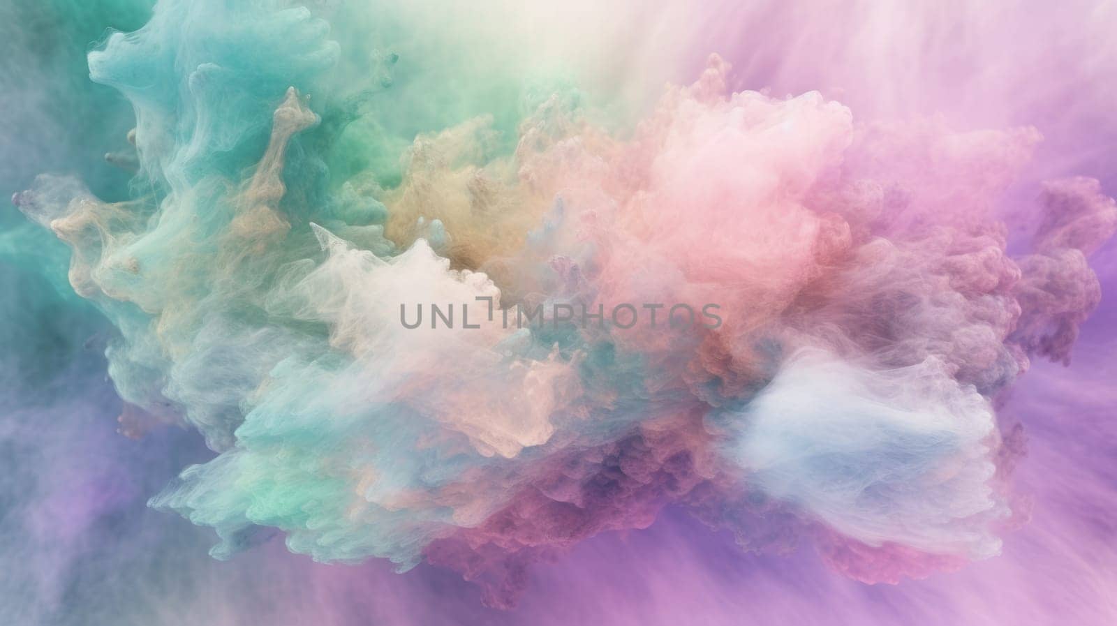 Colorful rainbow gradient with various color smoke cloud flowing smoothly in artistic abstract art background with creative design and realistic lighting. Picturesque generative AI