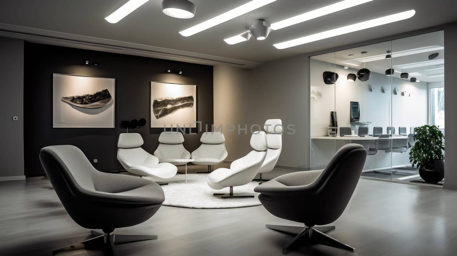 Inspiring office interior design Contemporary style Generative AI AIG 31. by biancoblue