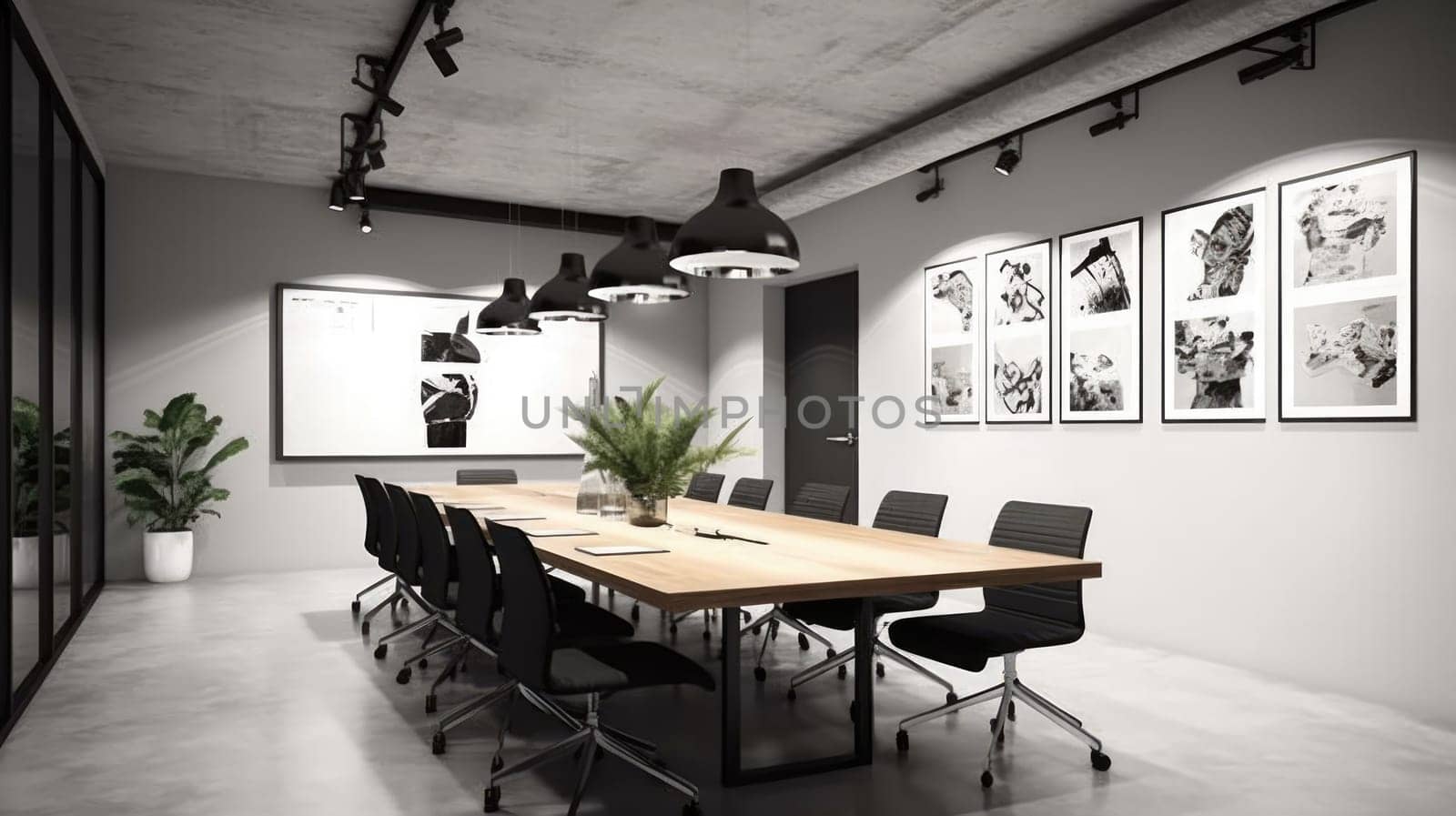 Inspiring office interior design Minimalist style Generative AI AIG 31. by biancoblue