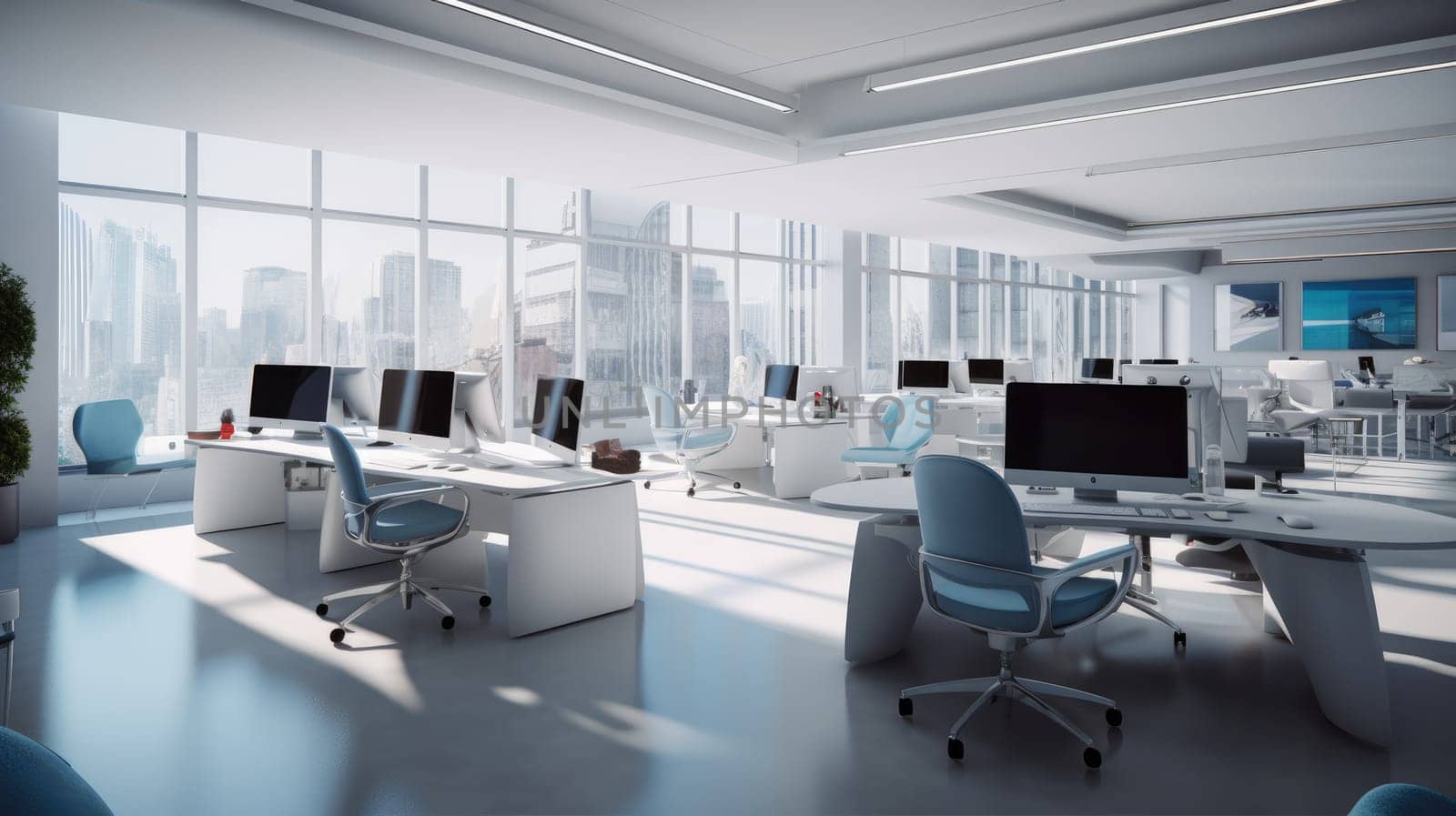 Inspiring office interior design Modern style Generative AI AIG 31. by biancoblue