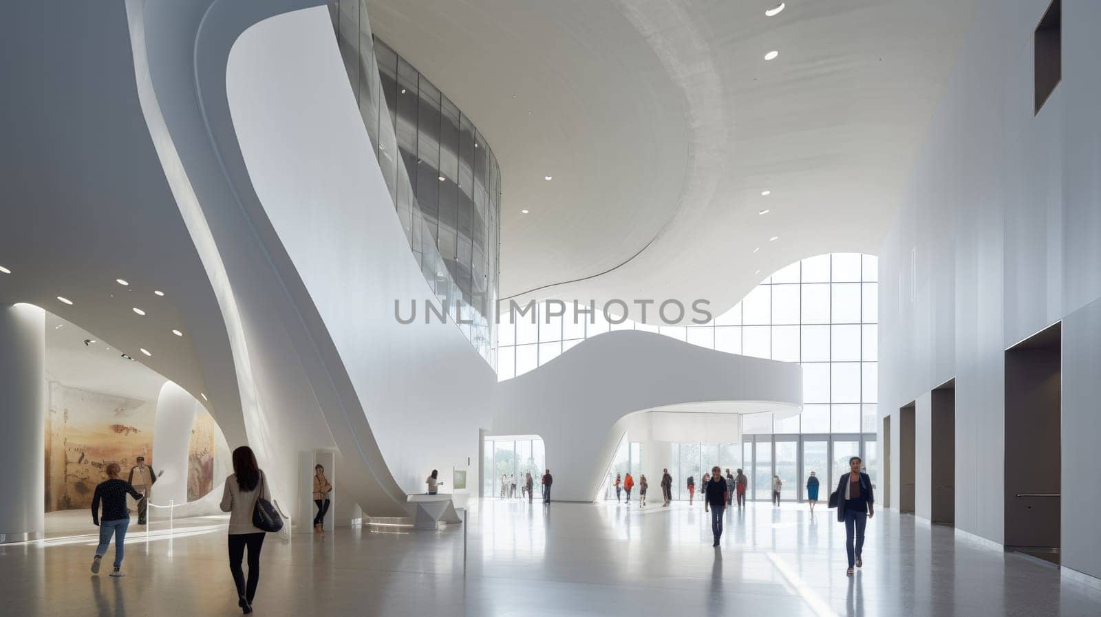 cultural center entrance hall of conventional center, modern architecture. beautiful Generative AI AIG32