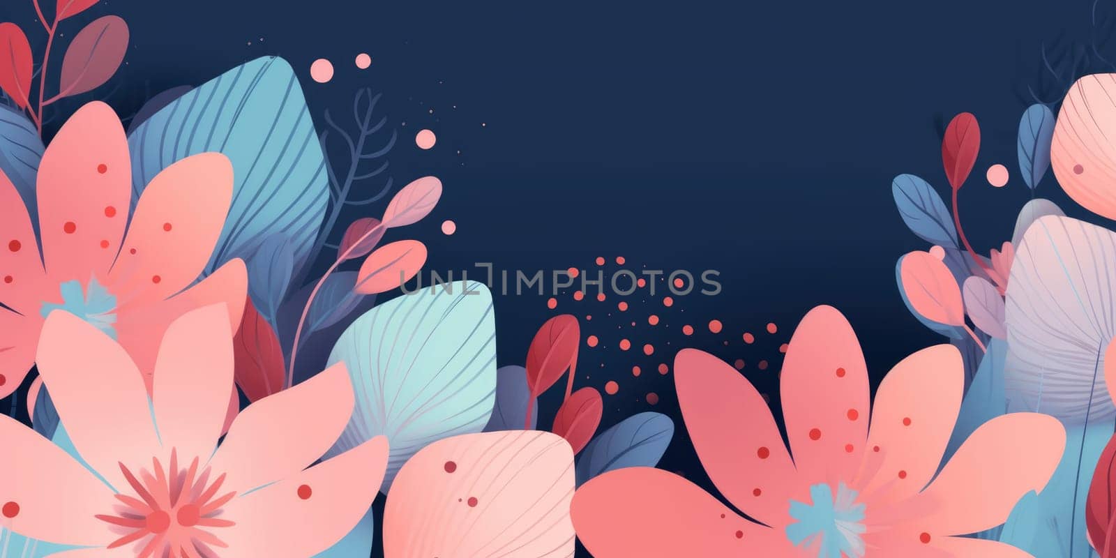 Beautiful abstract pink blue pastel simple doodle cartoon floral design background. generative ai AIG32 by biancoblue