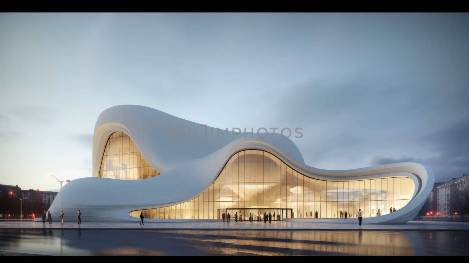 Cultural Center, A Fluid Architectural project. generative ai AIG32 by biancoblue