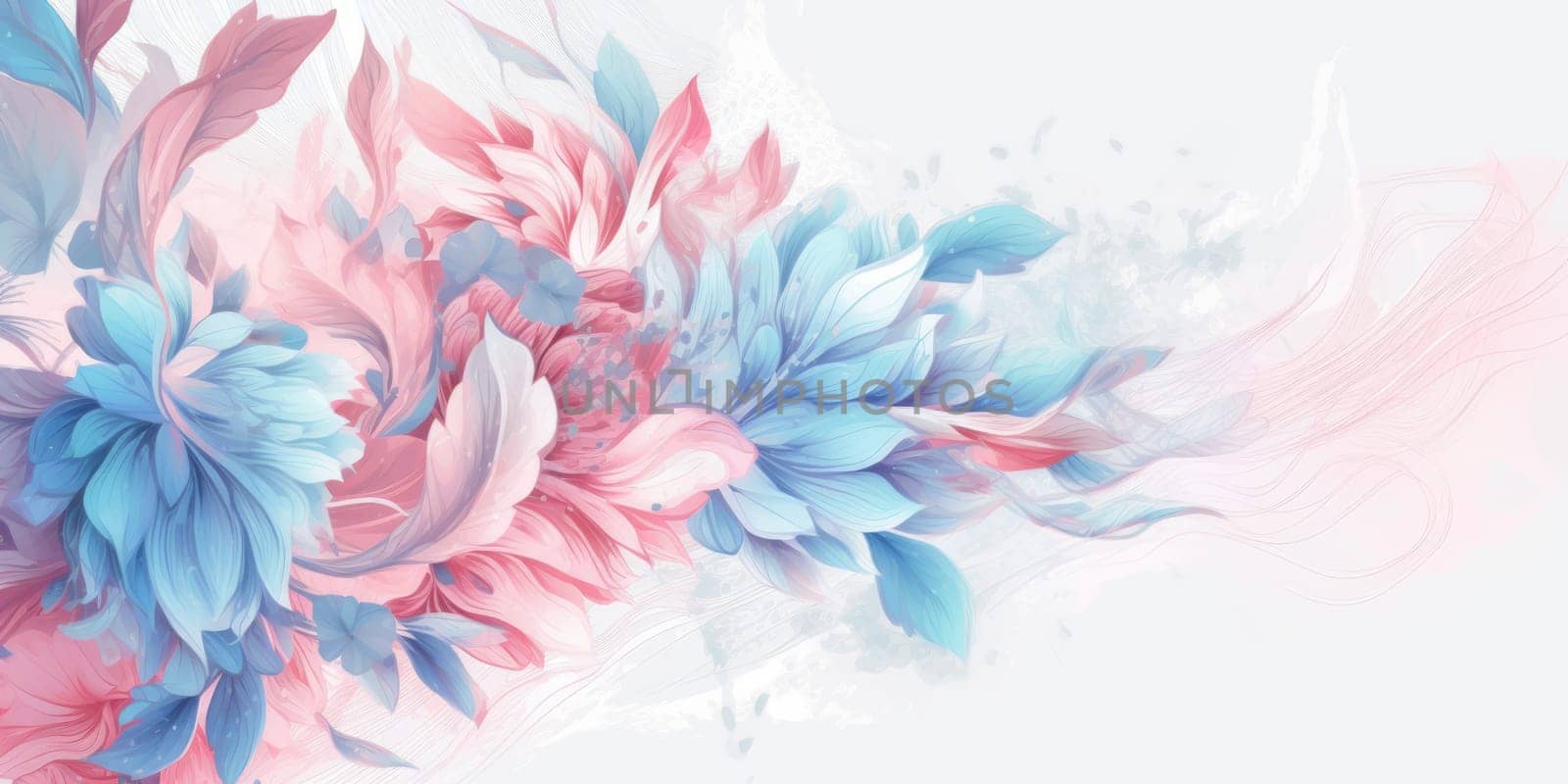 Beautiful abstract pink blue pastel pencil drawing floral design background. beautiful Generative AI AIG32
