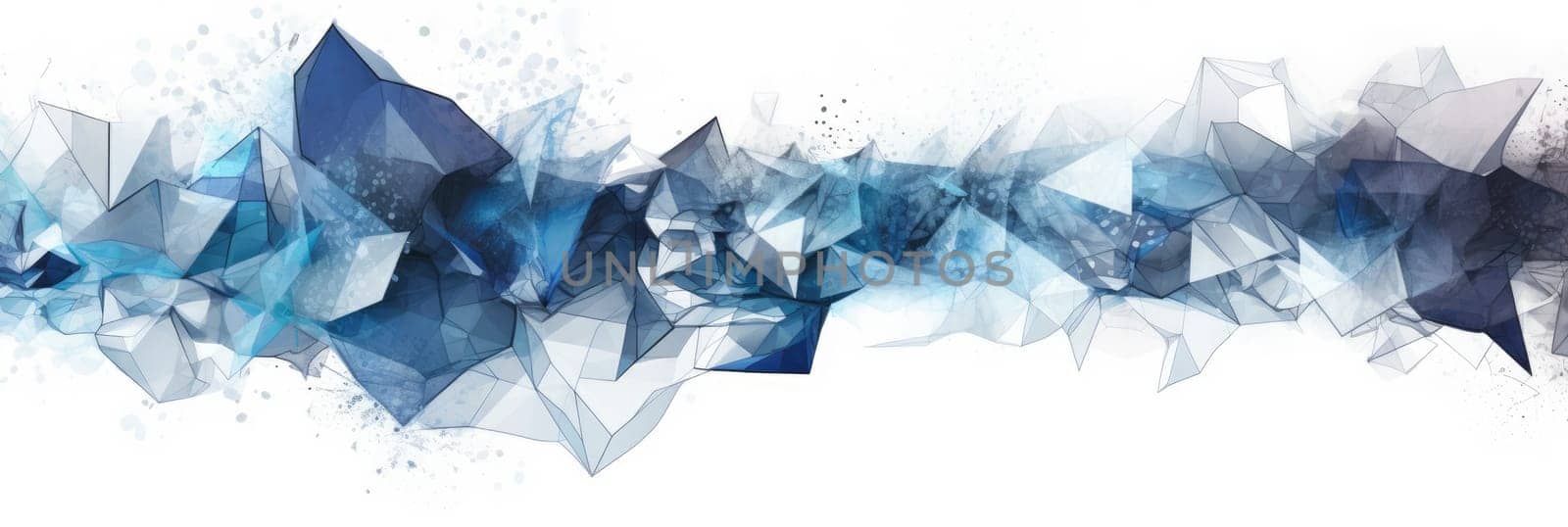 Abstract watercolor artwork mixed with buzzy geometric shapes for background of social media banner generative AI image