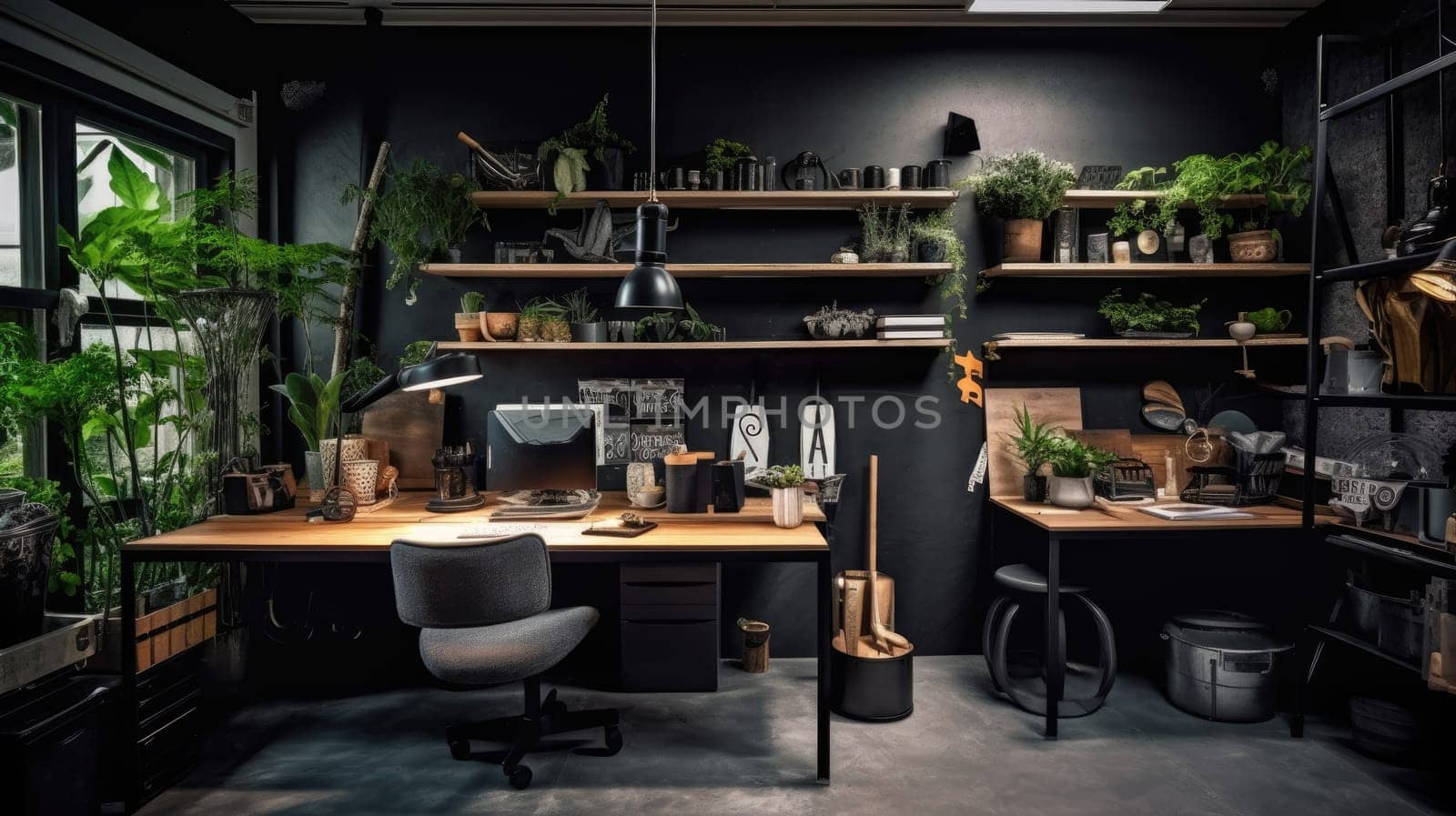 Inspiring office interior design Industrial style Office featuring Warehouse style architecture. Generative AI AIG 31.