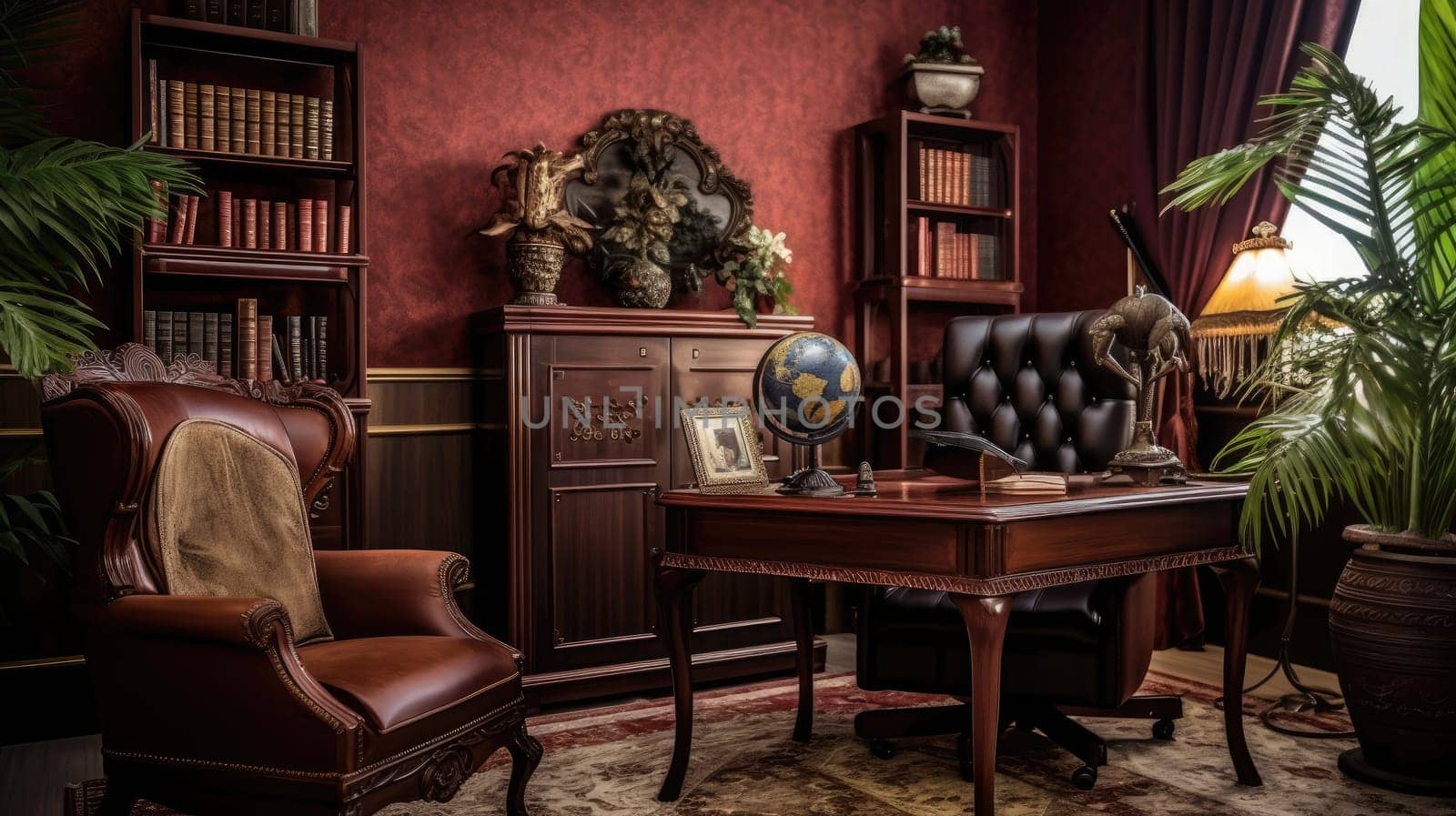 Inspiring office interior design Traditional style Generative AI AIG 31. by biancoblue