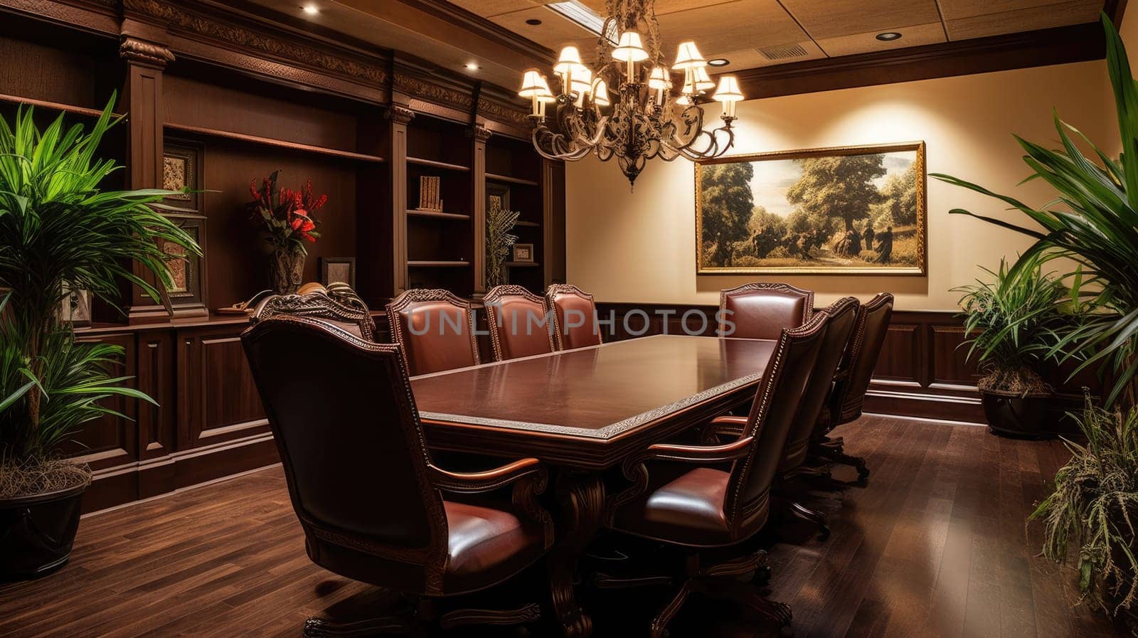 Inspiring office interior design Classic style Conference Room featuring Timeless elegance architecture. Generative AI AIG 31.