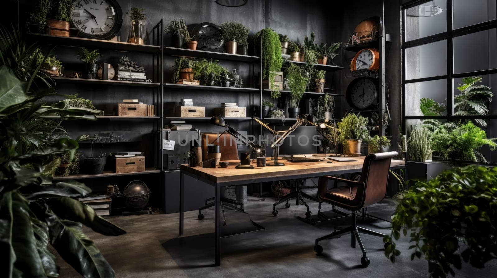 Inspiring office interior design Industrial style Office featuring Warehouse style architecture. Generative AI AIG 31.