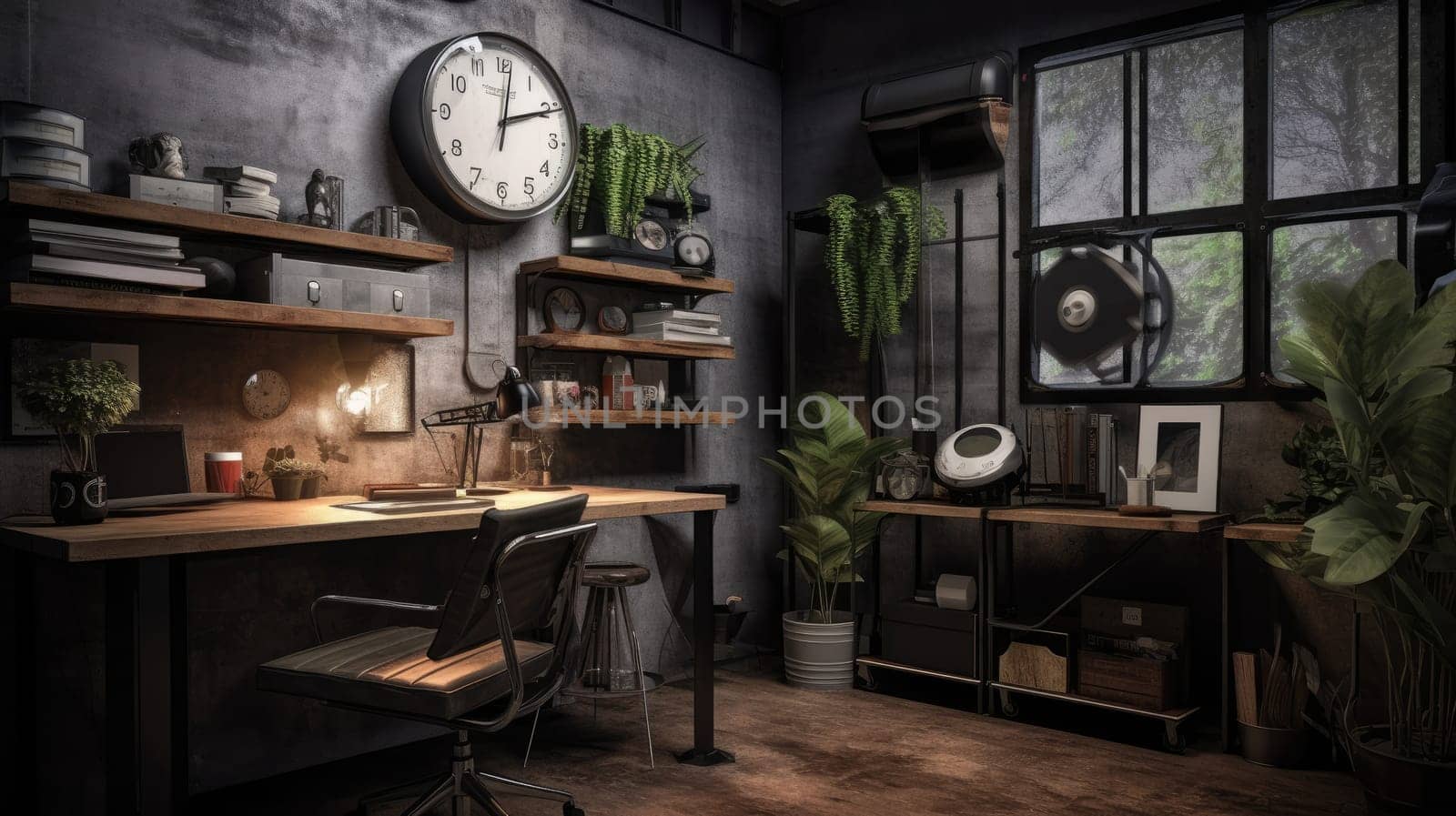 Inspiring office interior design Industrial style Office featuring Warehouse style architecture. Generative AI AIG 31.