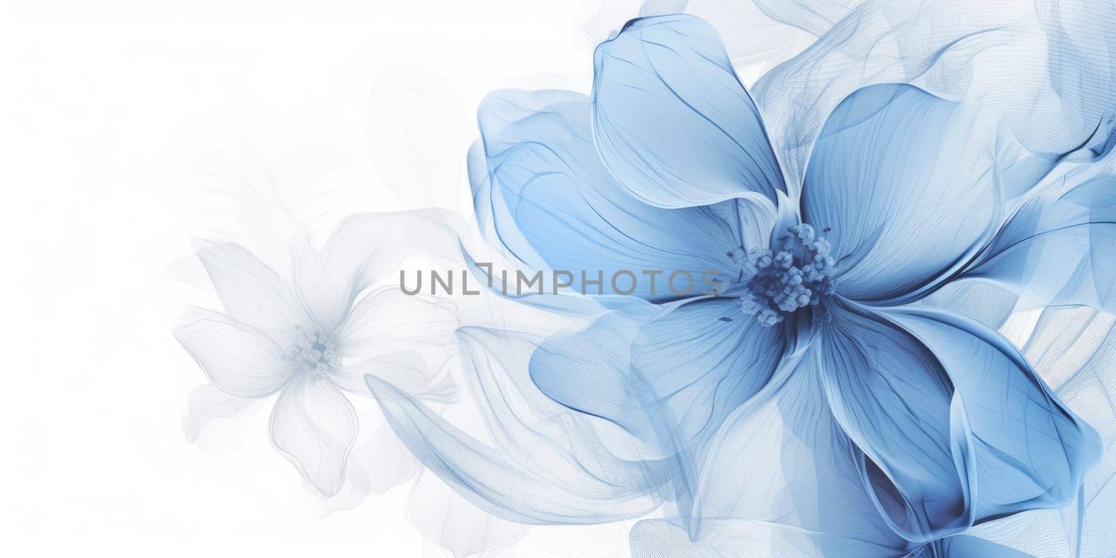 Beautiful abstract blue pencil drawing floral design background. beautiful Generative AI AIG32