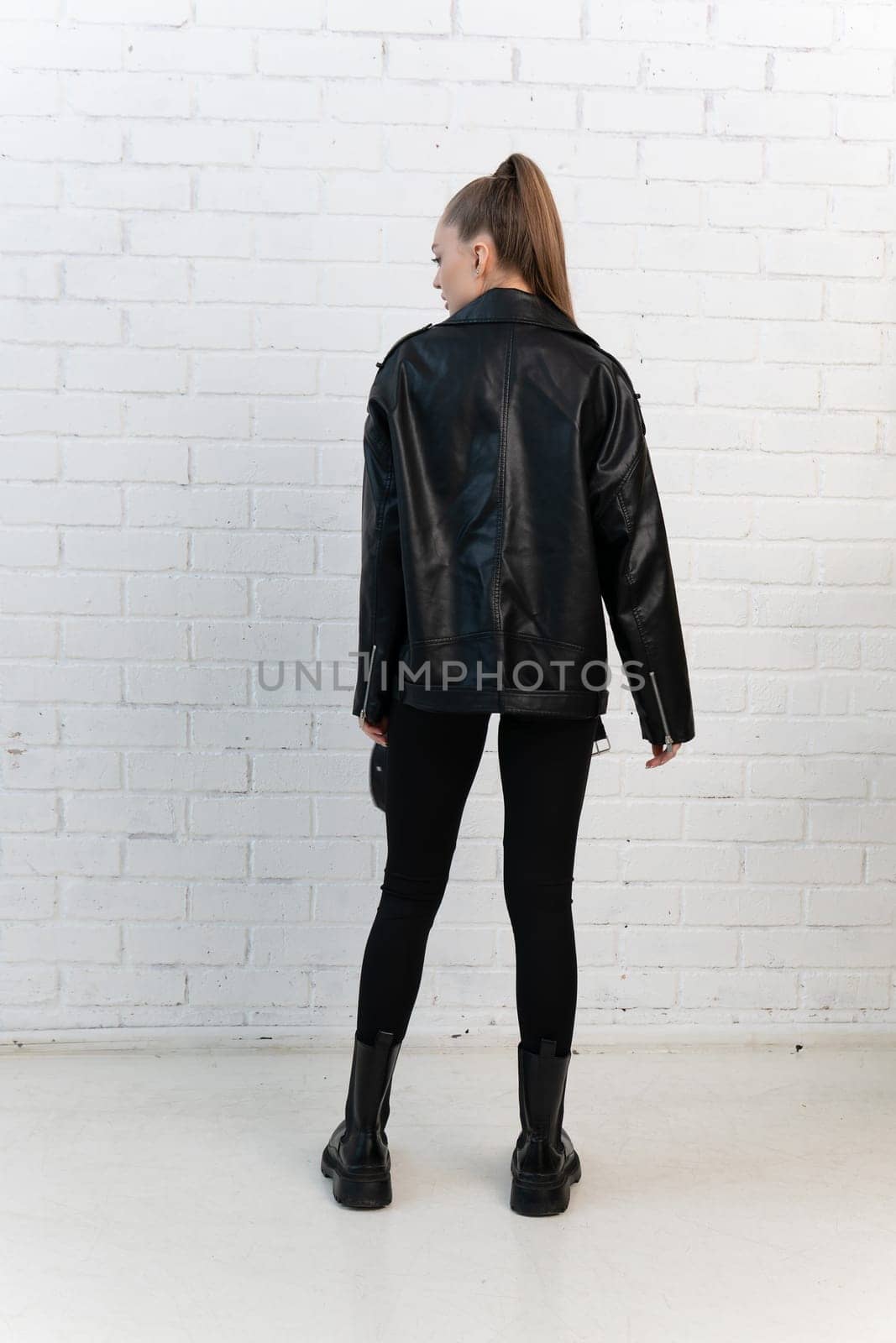 style background isolated leather black clothing design jacket zipper fashion casual clothes white by 89167702191