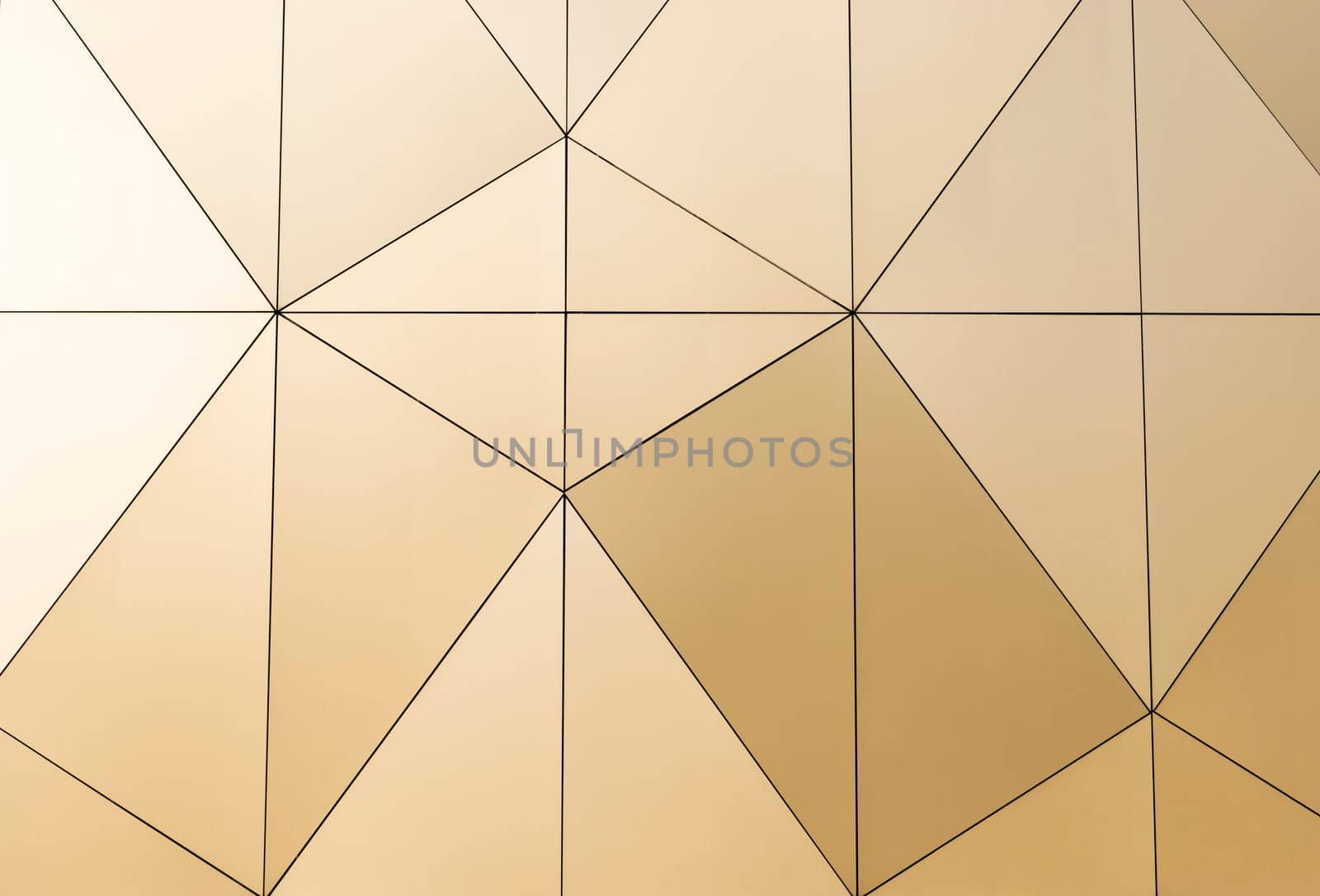 Golden Decorative Pattern, Tiles, Gold Geometrical Abstract Line. Background Or Texture Modern Exterior, Facade. Pattern, Background. For Cover, Artwork, Web Banner. Simple And Minimal. Horizontal.