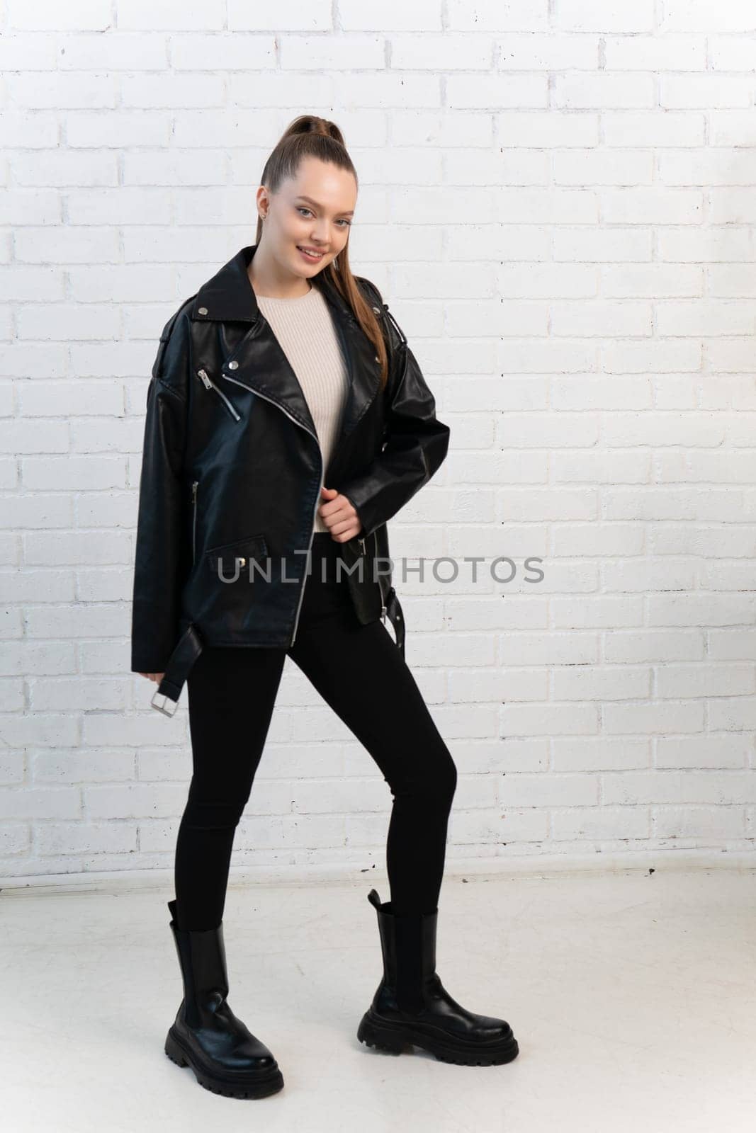 background jacket design fashion casual leather style black zipper isolated clothes white clothing