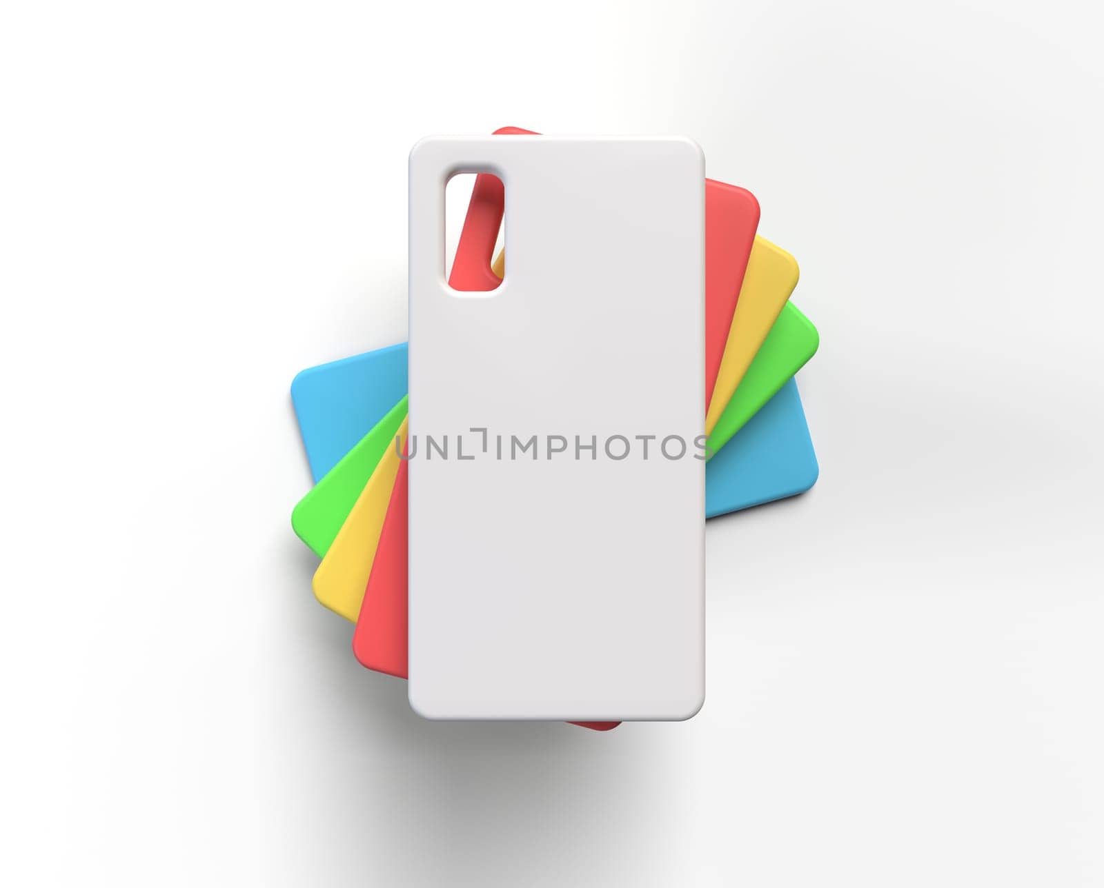 colorful smartphone cases mock up. 3d render by jackreznor