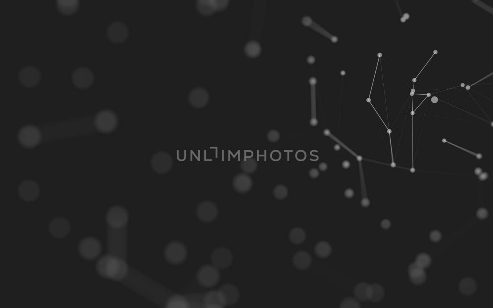 3d Abstract background. Molecules technology with polygonal shapes, connecting dots and lines. Connection structure. Big data visualization. 3d background. 