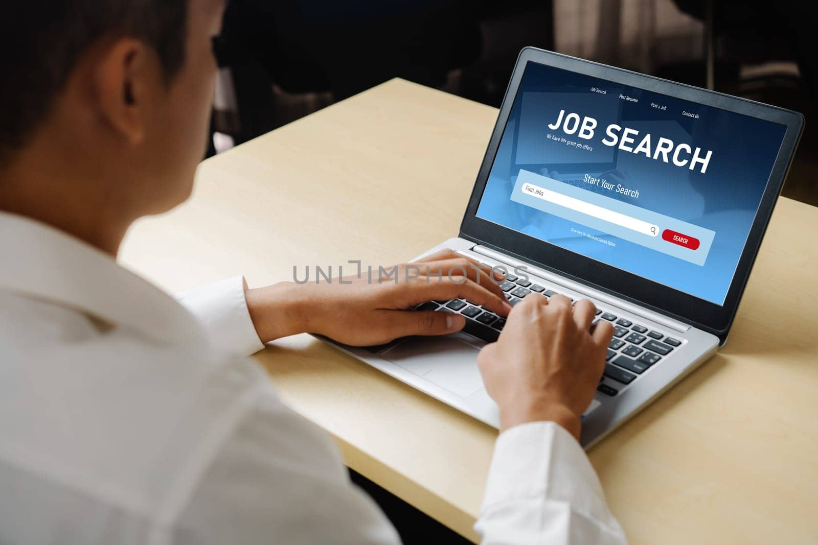 Online job search on modish website for worker to search for job opportunities on the recruitment internet network