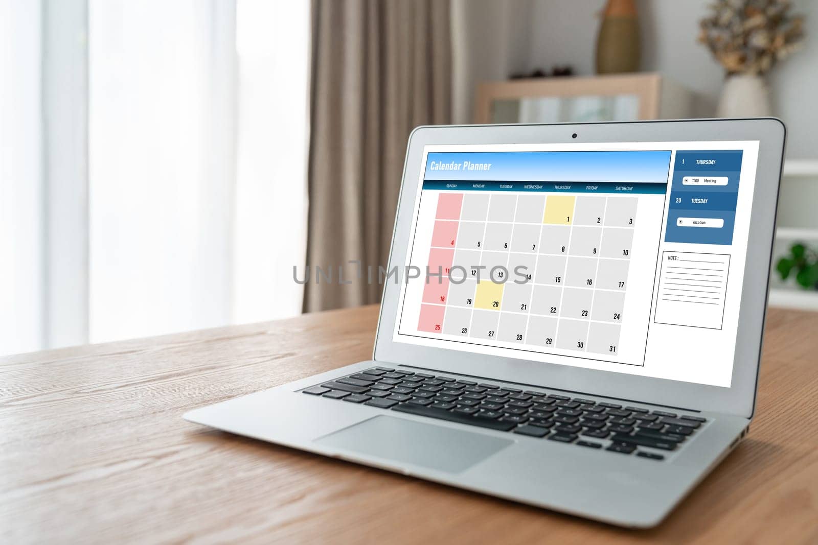 Calendar on computer software application for modish schedule planning by biancoblue