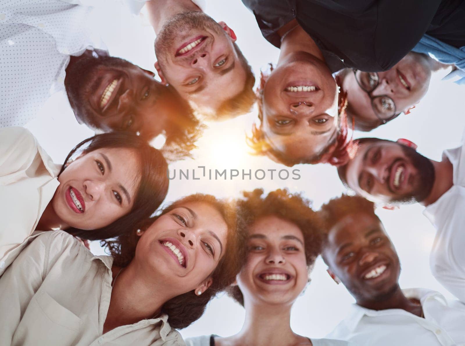 Selfie of young smiling businessmen having fun together