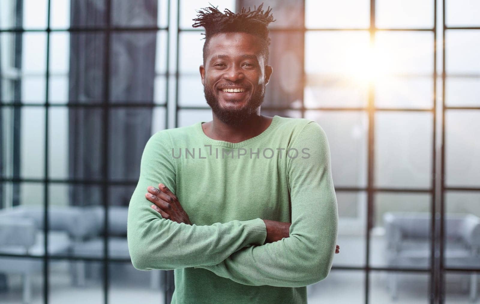 Portrait of an African American man in casual clothes