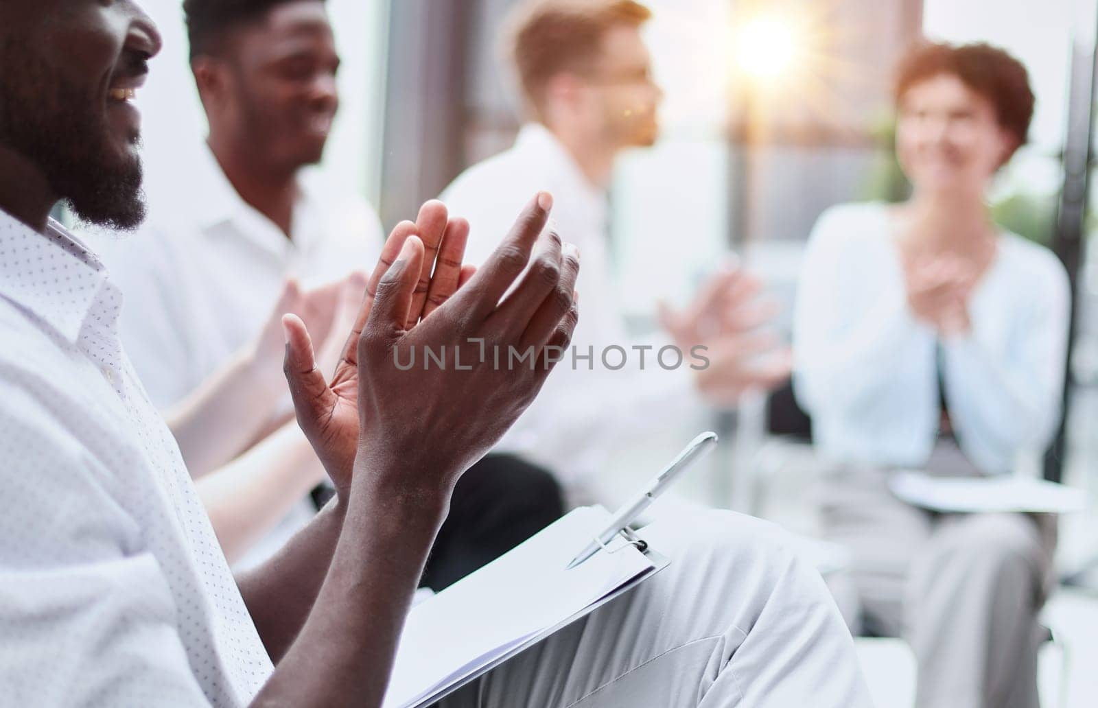 Group of Multi Ethnic Corporate People Interacting with the Speaker