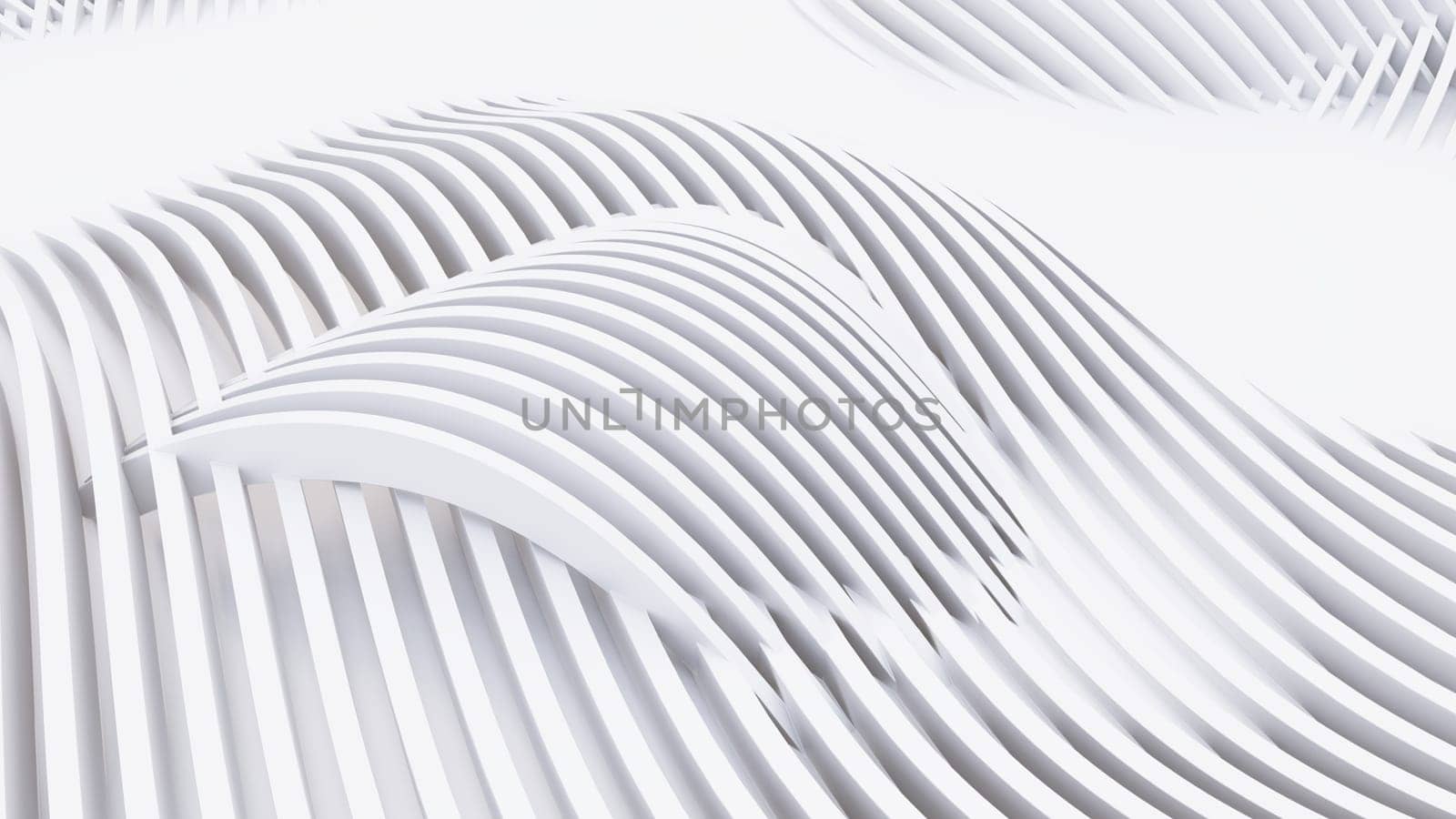 Abstract Curved Shapes. White Circular Background. Abstract background. 3d illustration