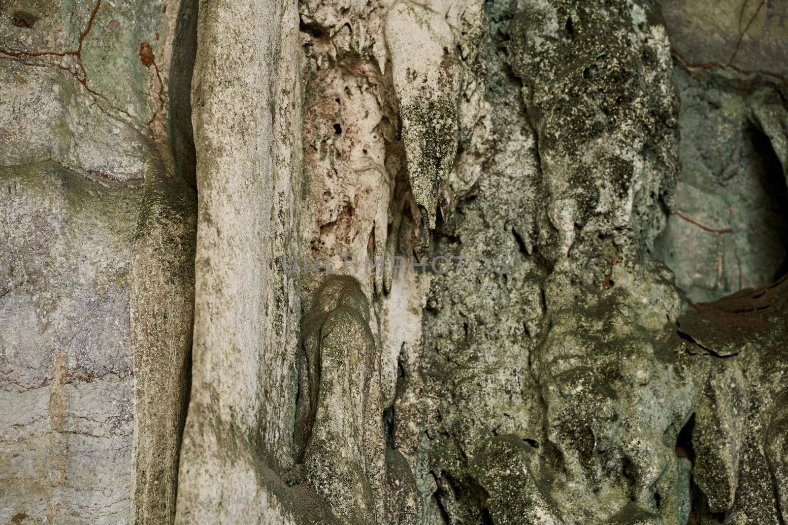 Old stone cave. Nature stone wall texture.