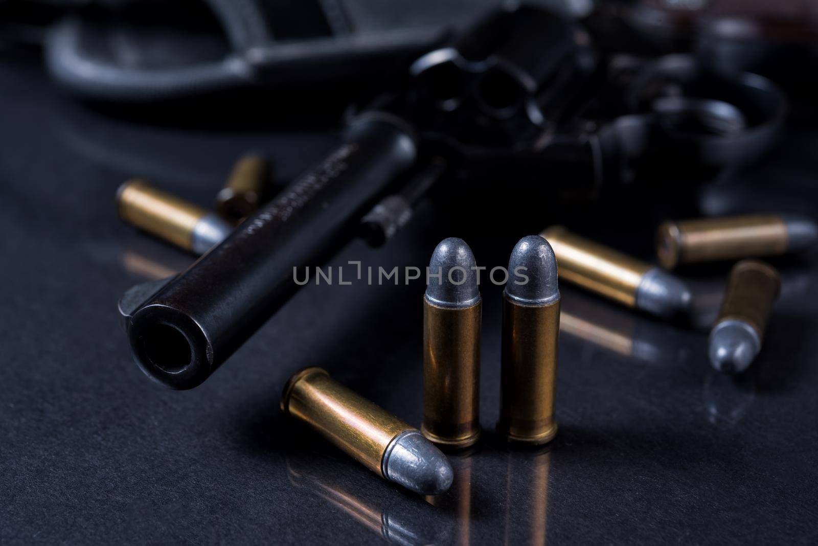 gun with on black background by Wmpix